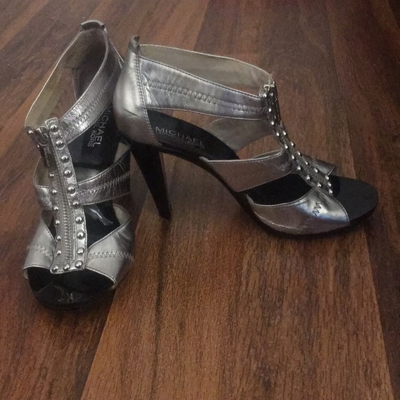 Silver Metallic Michael by Michael Kors Heels - Picture 3 of 7